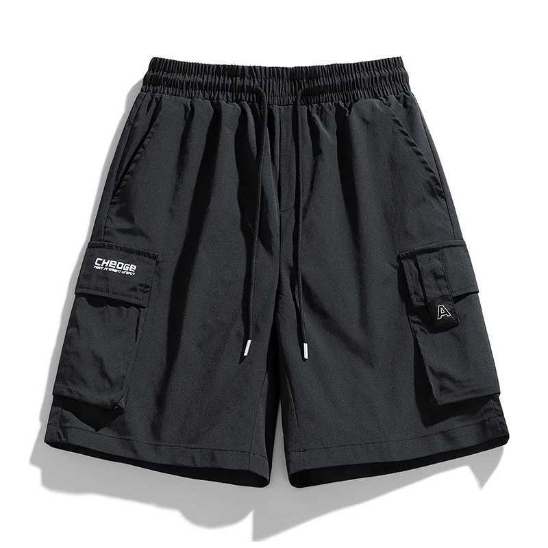 Mens Cargo Shorts with Elastic Waist and Drawstring - Perfect for Cycling Fitness and Outdoor ActivitiesX240921