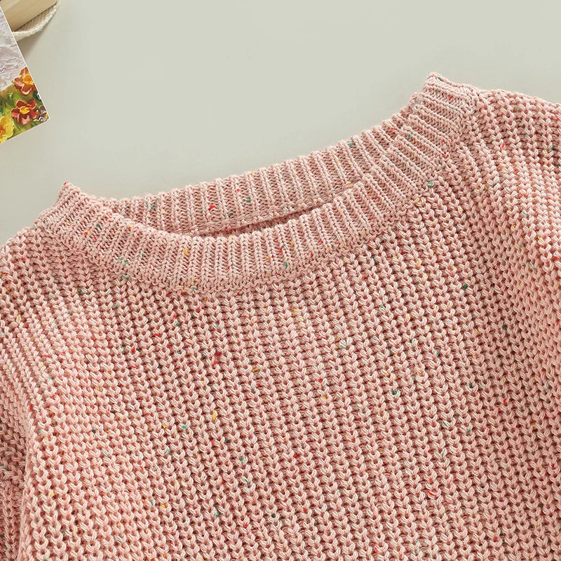 -10-08 Lioraitiin 0-6 Year Old Childrens Boys and Girls Autumn Sweater Colorful Spotted Long Sleeve Pulling Knitted Clothing 240918