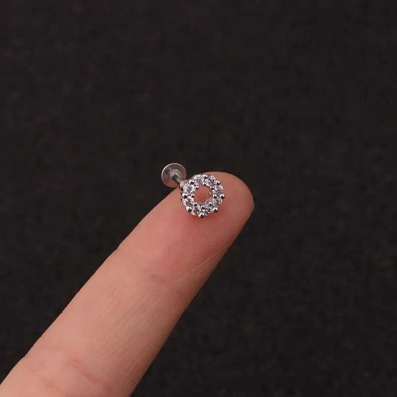 1PC 16G New Cross Heart Flower Crown Tragus Helix Stainless Steel Labret Lip Bar Rings Stud Cartilage Ear Piercing Body Jewelry Y240921