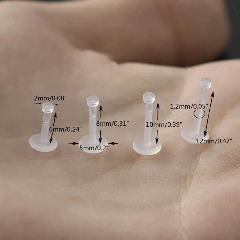 10 Pieces/Lot Clear Soft Transparent Lip Ring Tragus Earring Invisible Nose Ring Cartilage Labret Piercing Body Jewelry Y240921