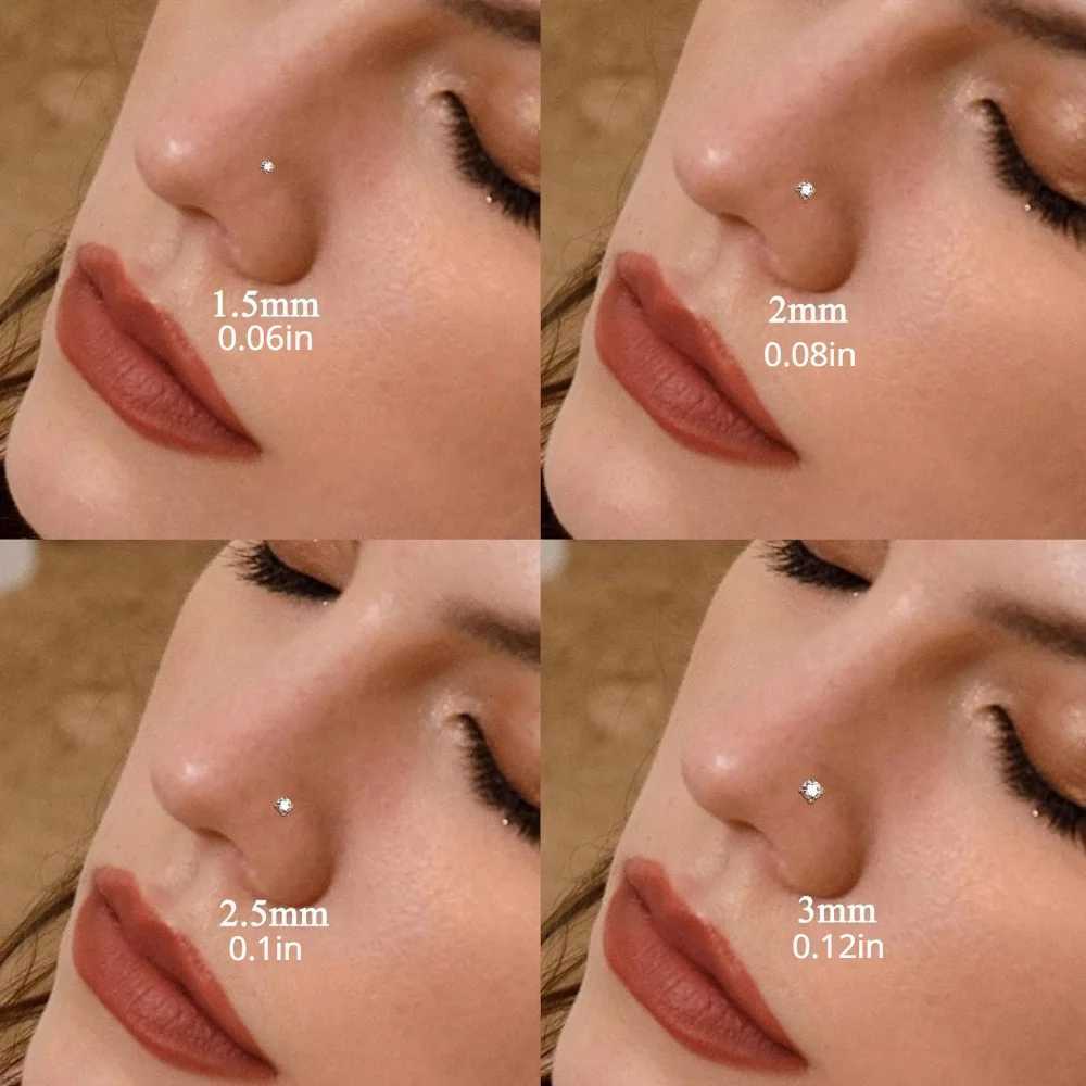 DOLOTTA 1Pc 20G Nose Ring Studs Made with Austrian Crystal for Women Stainless Steel Nose Piercings Body Jewelry Hypoallergenic Y240921