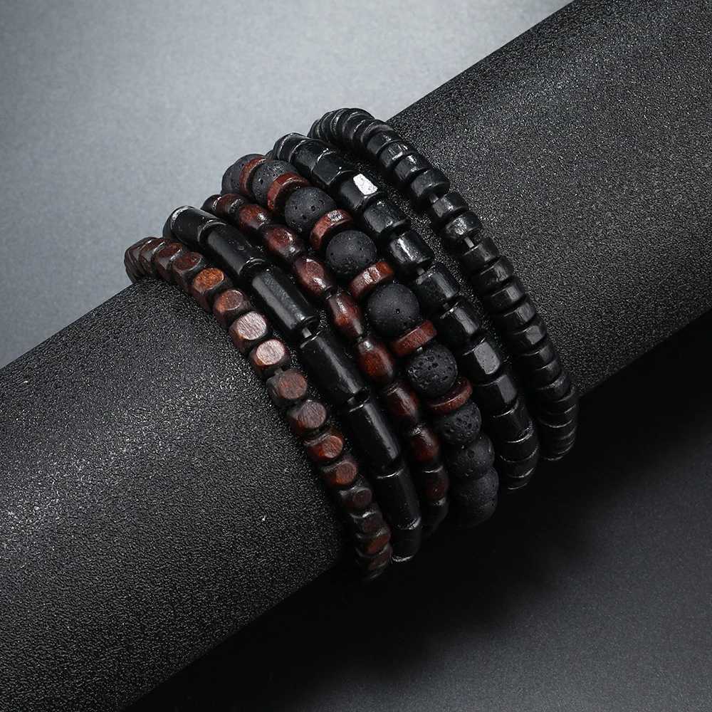 Men Retro Multi-layer Elastic String Wooden Beads Handmade Sets Handmade Bracelet Jewelry For MenX240921