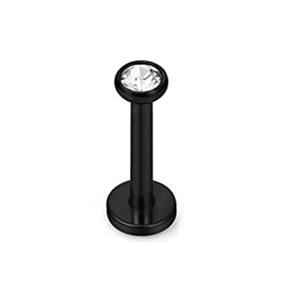WKOUD 16G 3mm Ball Cubic Zirconia Labret Monroe Lip Ring Tragus Helix Earring Stud Barbell Piercing Jewelry Bar Length 6-10mm Y240921