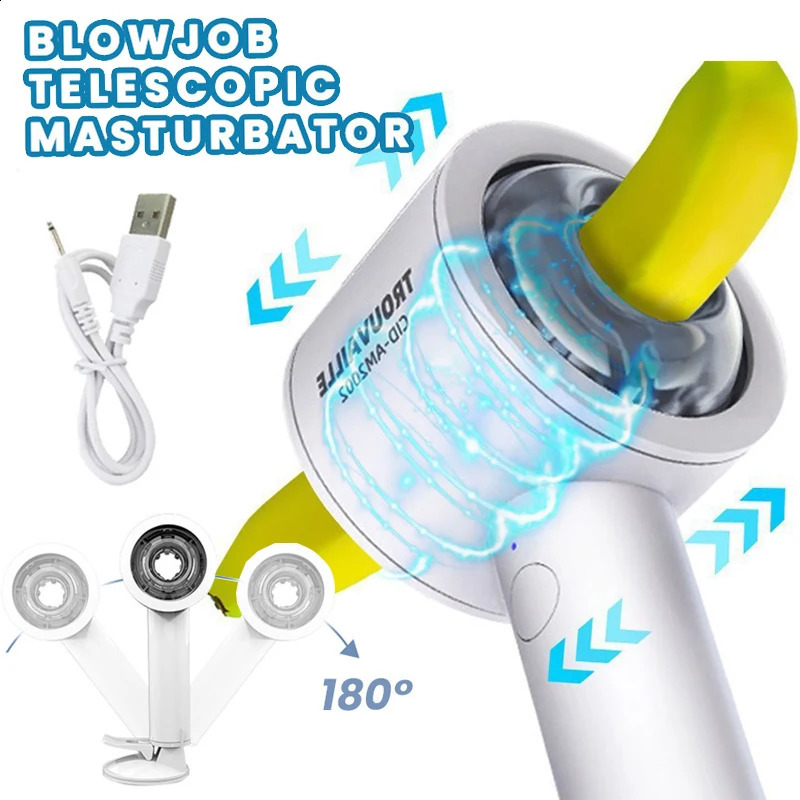 Male Masturbator Cup Automatic Telescopic Reality Vaginal Vibrator Adult Products Oral Sex Stimulating Toy 240914