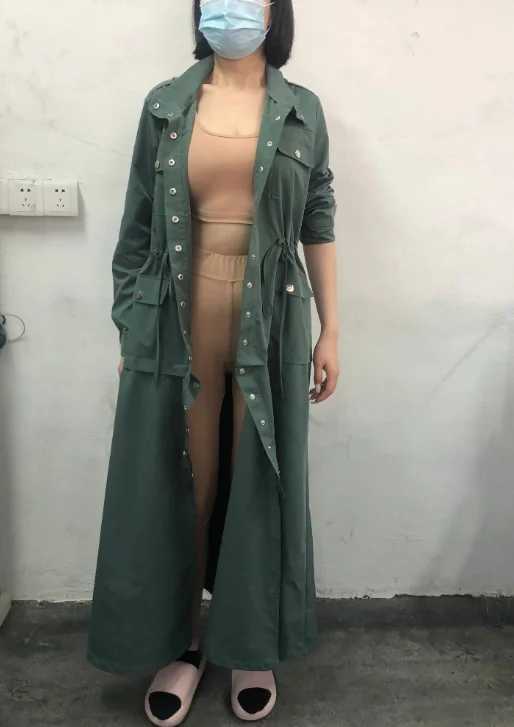 Womens Fashion Pocket Design Buttoned Drawstring Coat Street Trendsetters Female Clothing 2024 Autumn New Women Jacket CardiganX240921