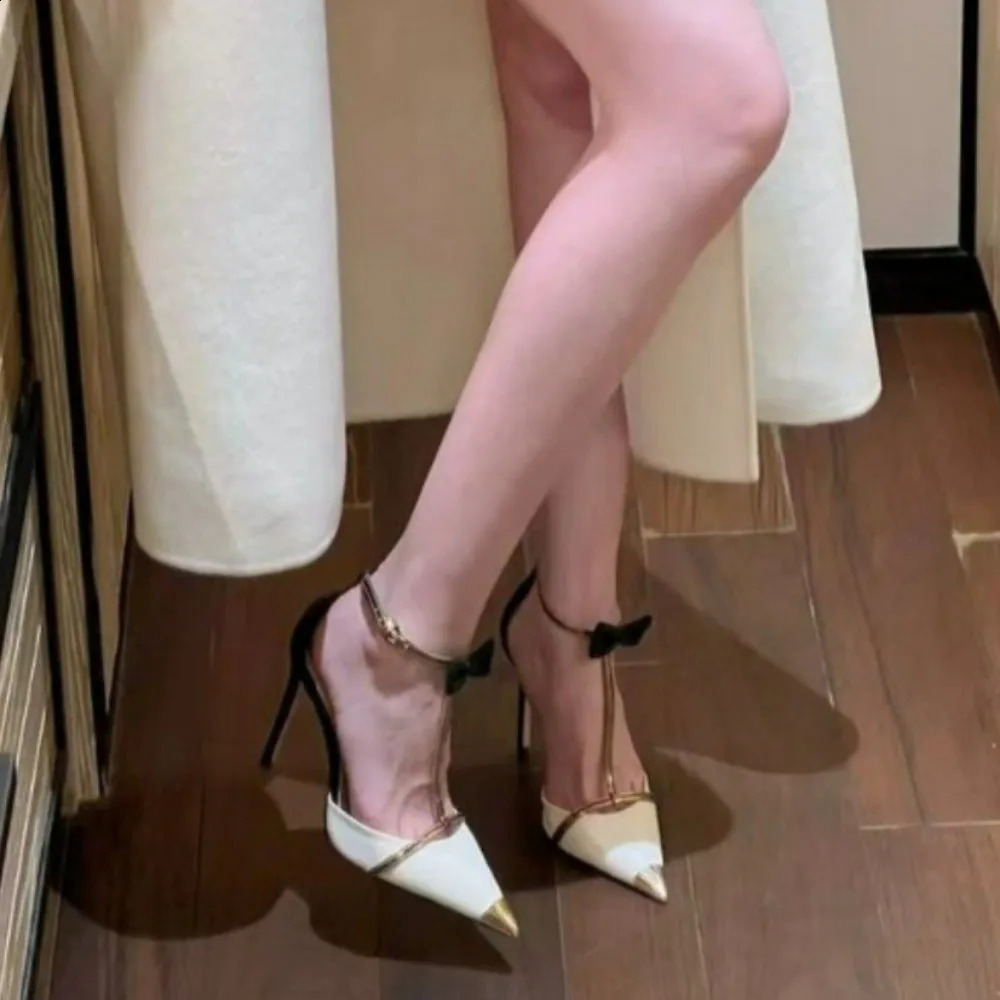 Fashion 2024 High Heels Womens Pump Sandals Summer Sexy Strap High Heels Elegant Dot Toe Transparent Party Wedding Shoes 240919