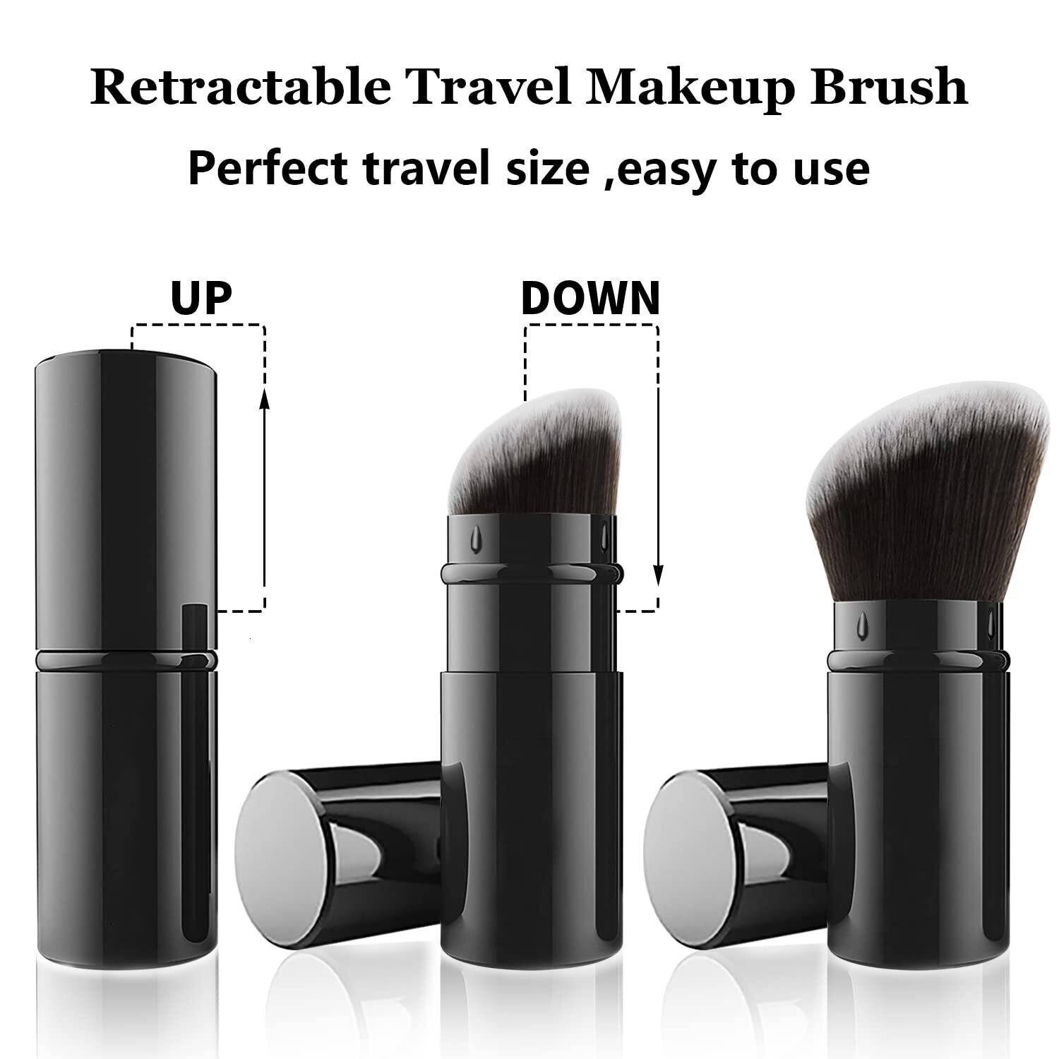 retractable spray gun kabuki brush suitable for all facial makeup and liquid foundation suitable for liquid face cream and foundation makeup aluminum 
