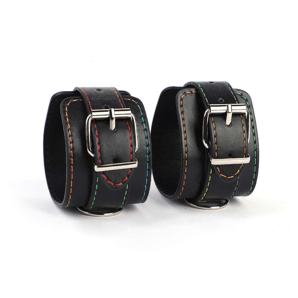 Wild Wolf Sex SM Colored Thread Binding Handcuffs Binding Props Leather Foot cuffs Couple Flirting Training Torture Equipment Hair Agency