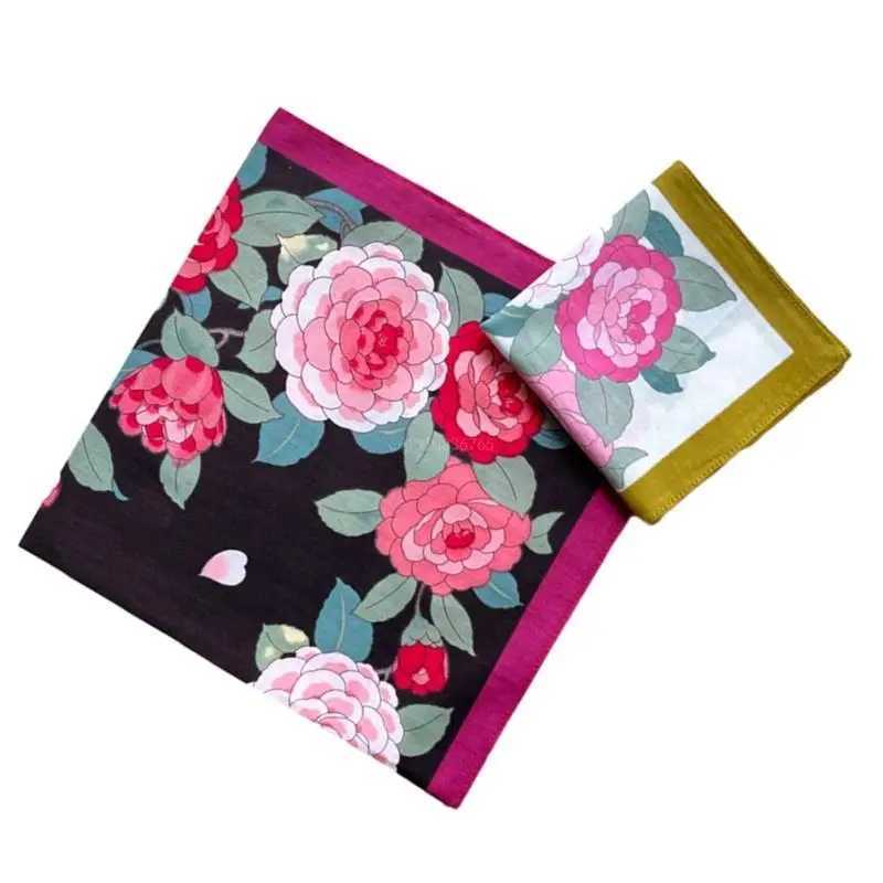 1PC Girls Women Printed Handkerchiefs Colorful Hankies Pocket Floral Pattern Square Hijab Handkerchiefs 45x45cm Random DeliveryX240921