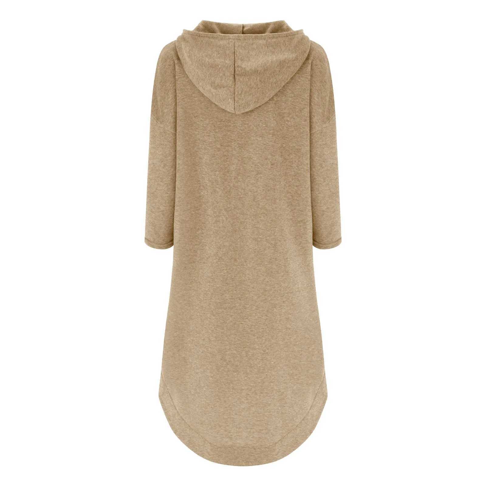 2024 Autumn Casual Korean Style Trench Coat Fashion Hooded Medium Long Overcoat Loose Windproof Women Solid Color Pocket CoatX240921
