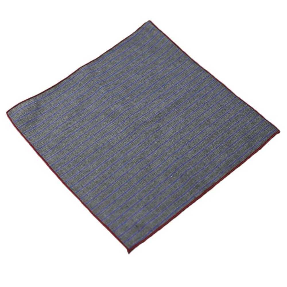 Solid Striped Brown Pocket Square 23CM Cotton Mens Suit Handkerchief Groom Host Hanky Wedding Party Chest Tie Suit AccessoriesX240921