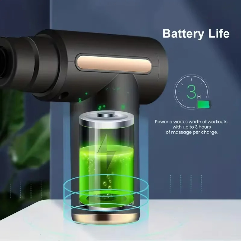 Portable Fascia Gun Tap Massager Body Back and Neck Leg 6 Speed USB Charging Handheld Tap Massager 240914