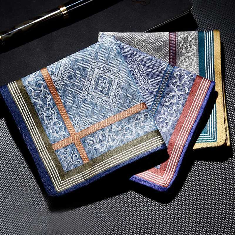 3 pieces/set of mens checkered new square jacquard cotton handles suitable for mens waist bags flower pocket towels wedding parties Christmas gifts W2
