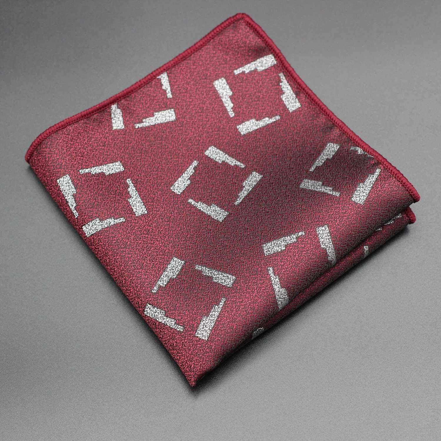Jacquard Pocket Square Luxury Brand Newest Style Silk Hanky Man Floral Gray Fit Business Lovers Day Gentlemen HandkerchiefsX240921