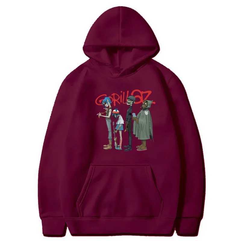 Music band Gorilla punk rock hoodie womens hoodie 90s V-neck hoodie short sleeved hoodie retro clothing W240921