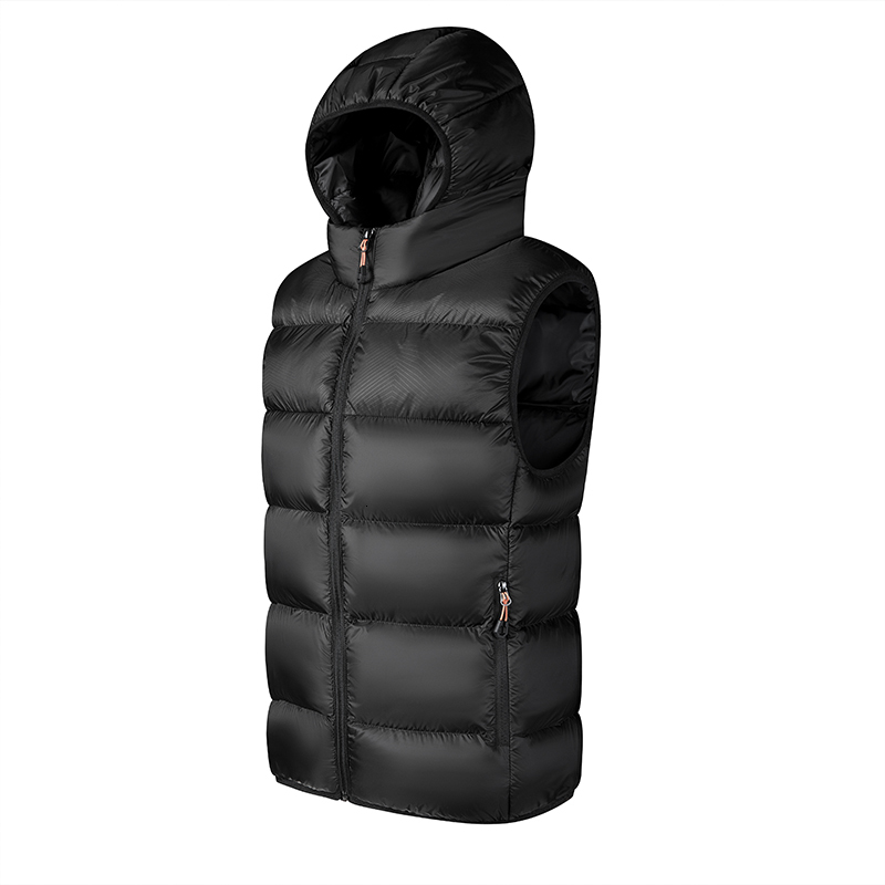 Winter Warm Windproof Thick Sleeveless Men Waterproof Hooded Casual Waistcoat Detachable Hat Vest Jacket