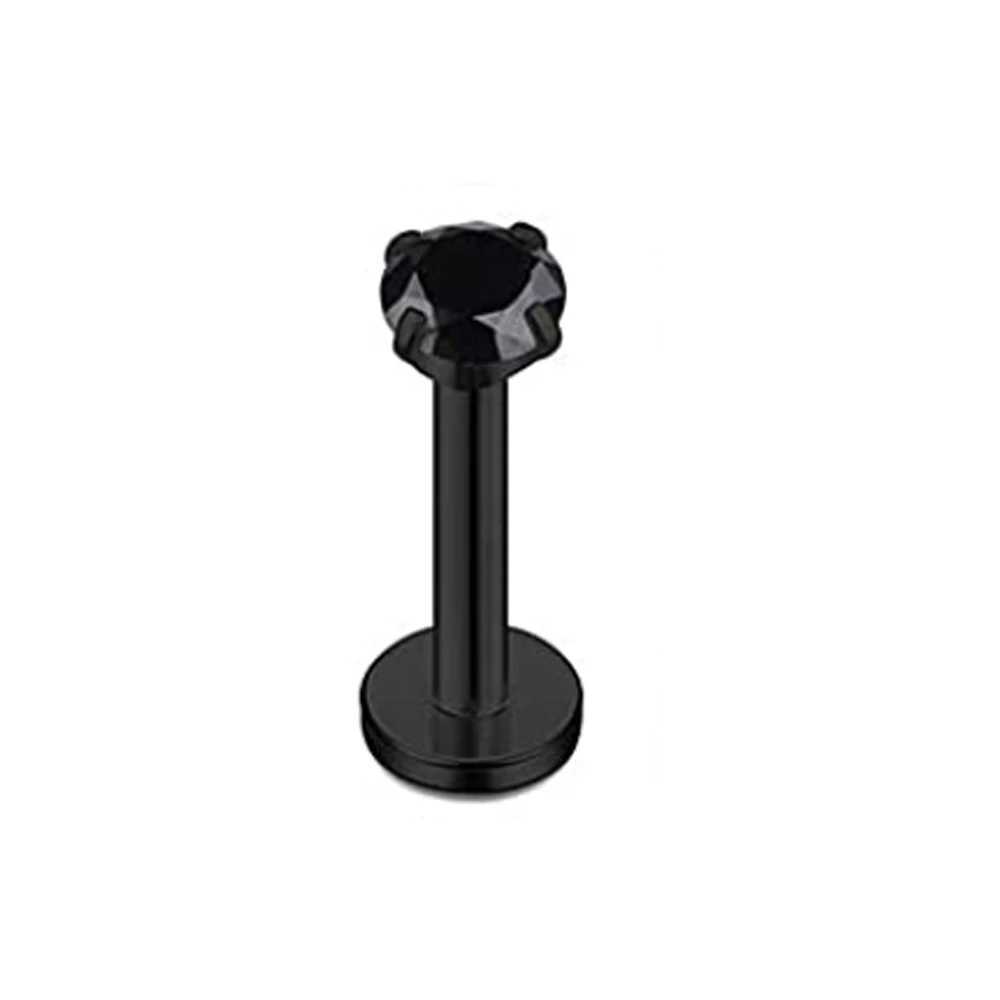 WKOUD 16G 3mm Ball Cubic Zirconia Labret Monroe Lip Ring Tragus Helix Earring Stud Barbell Piercing Jewelry Bar Length 6-10mm Y240921
