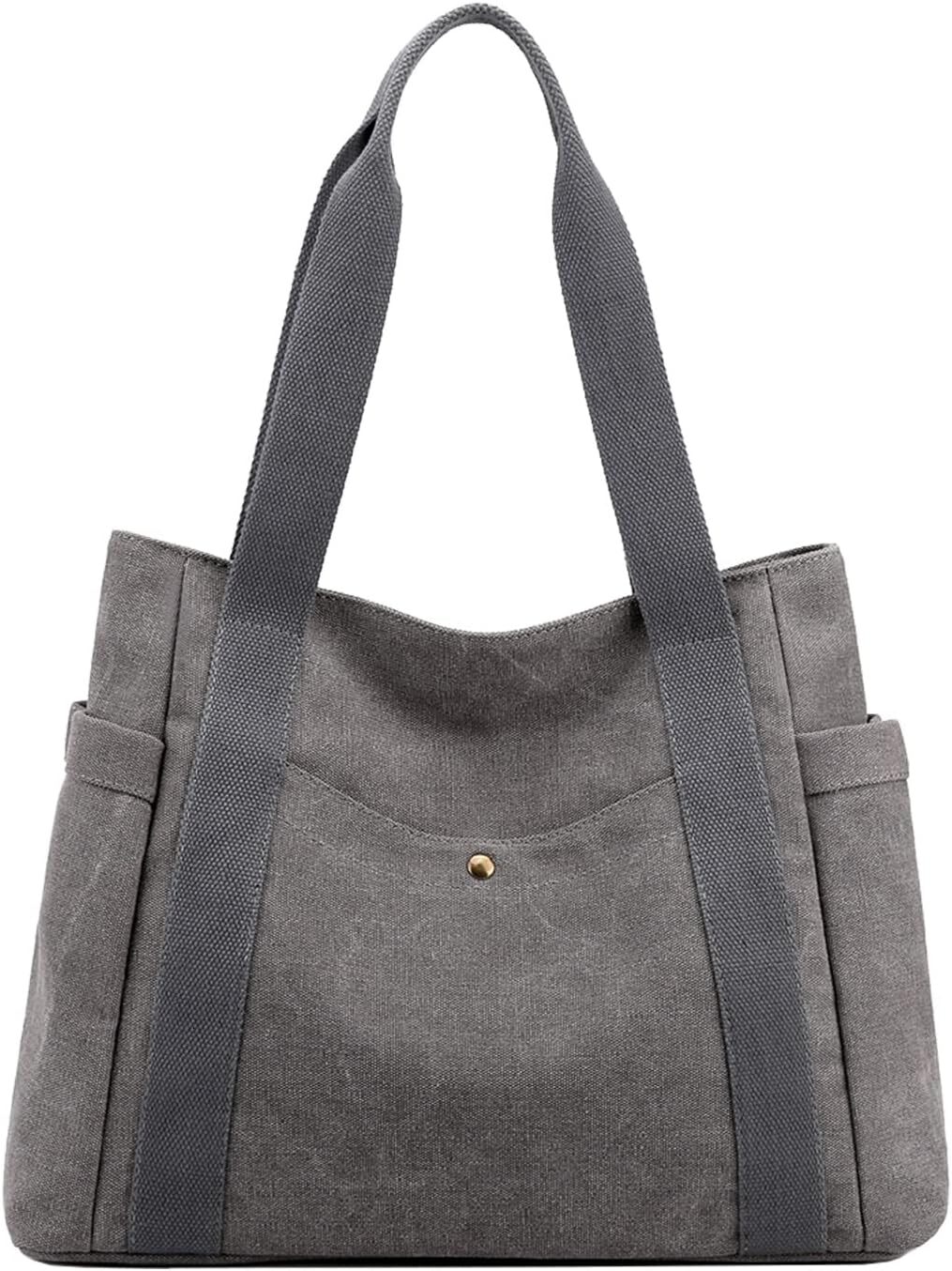 Ladies' canvas handbag with a handle on the top