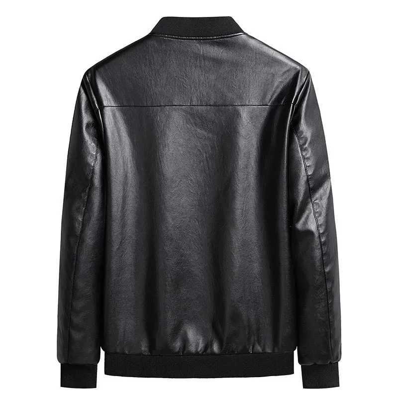 Leather jacket mens fashion leather sheepskin mens leather coat trend casual slim fit mens clothing Plus size 8XL W240918