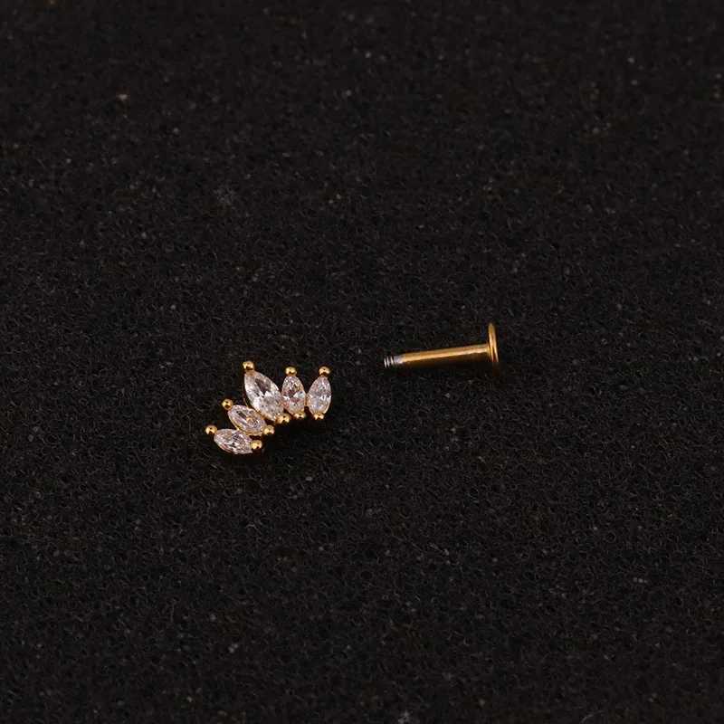 1PC 16G New Cross Heart Flower Crown Tragus Helix Stainless Steel Labret Lip Bar Rings Stud Cartilage Ear Piercing Body Jewelry Y240921