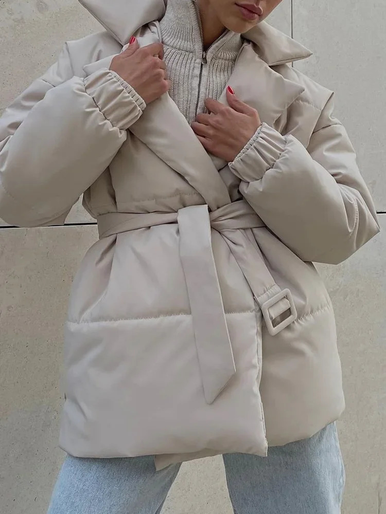2024 Warm Winter Fashion Women Cotton Puffer Jacket Casual Solid Loose Parkas Coat Vintage Jacket Outwear Office Ladies Jacket 240918