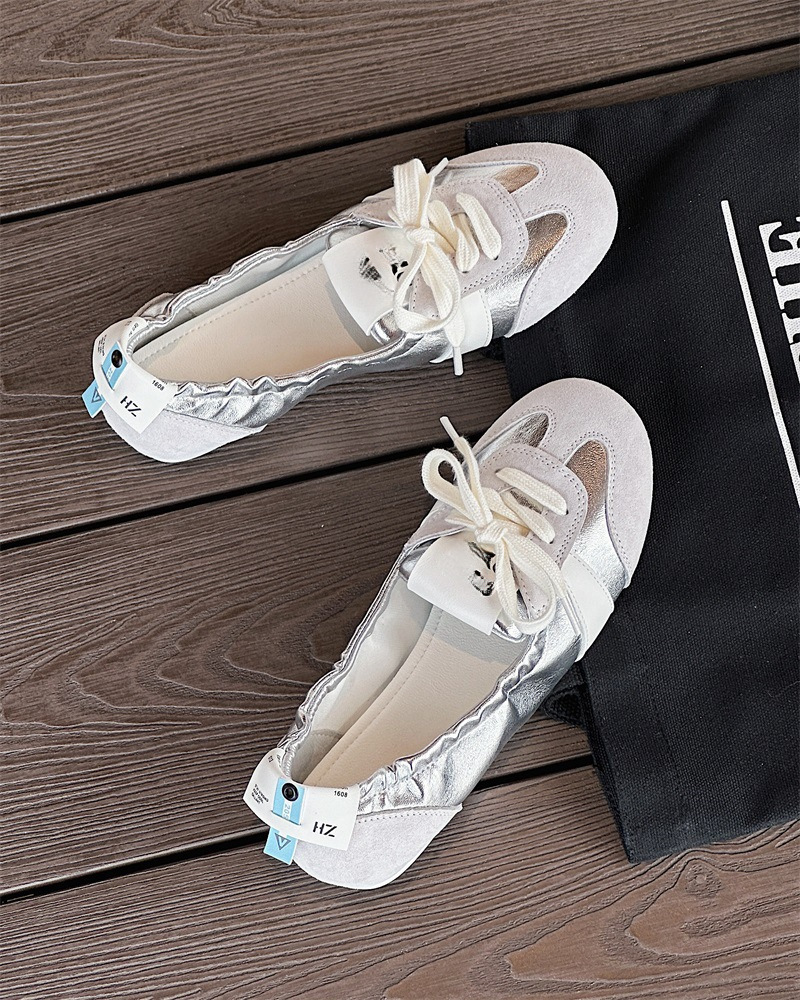 2024 Summer Casual Ballet Single Women's Board One Step White Small Fragrant Wind Comfortable Breathable Training Shoes