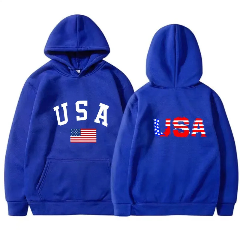 Mens Female Hoodie Harajuku USA pattern Y2K Street Fashion Trend Spring Autumn Fleece Top Unisex Clothing 240910