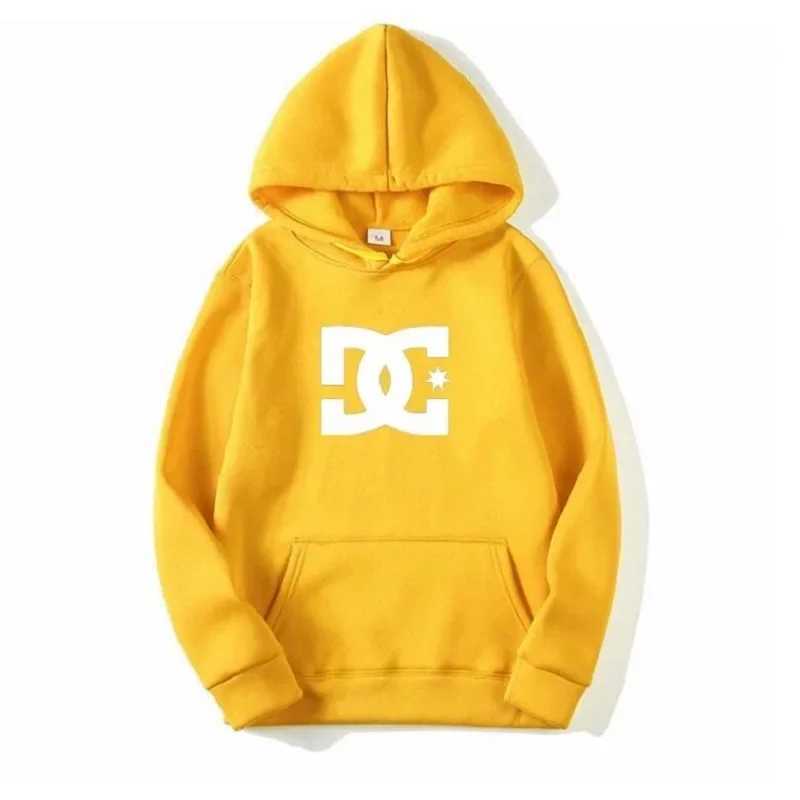 Men's Hoodies Sweatshirts DC Letter Mens Hoodies Mens and Womens Fashion Simple Long Sleeve Sweatshirts Autumn and Winter Street Trends Large Gym