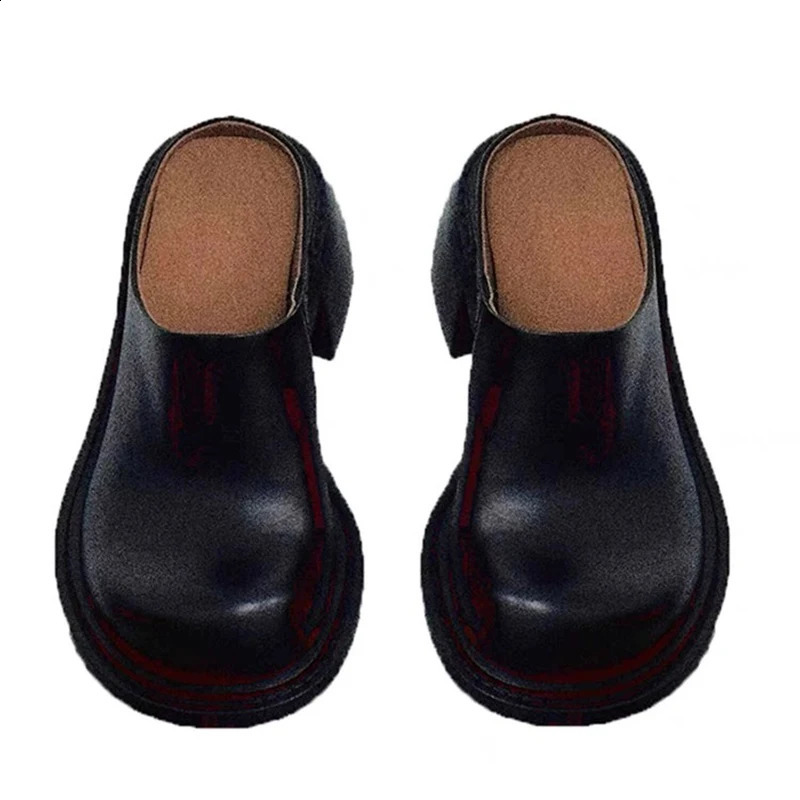 Black satin bow treasure head slider womens retro niche spring and summer item thick half slider womens summer single shoe 240919