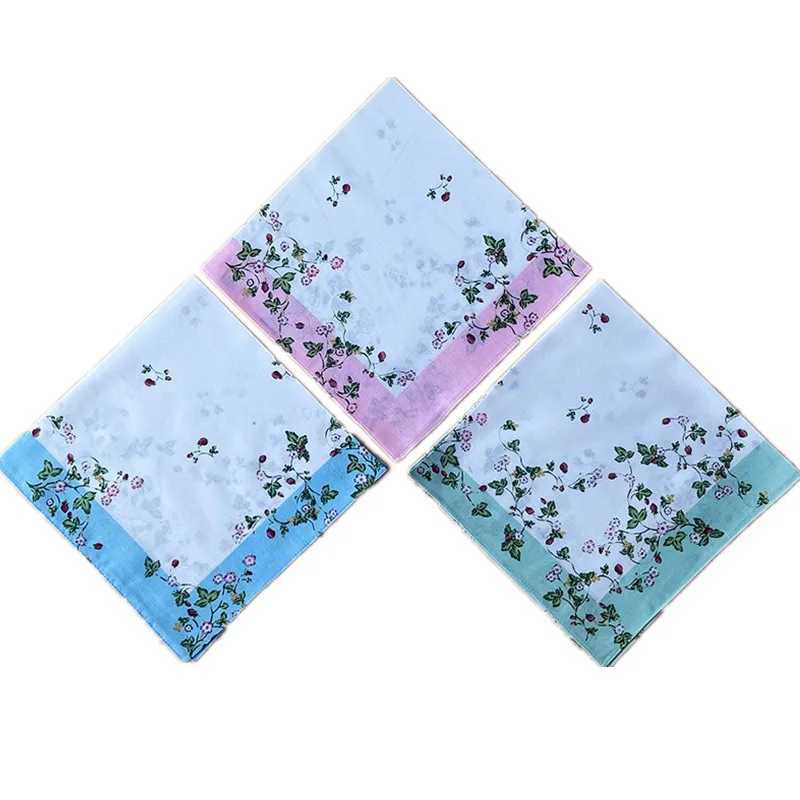 3Pcs 43x43cm Square Printed Womens Handle Retro Cotton Towel Mothers Day Gift W240921