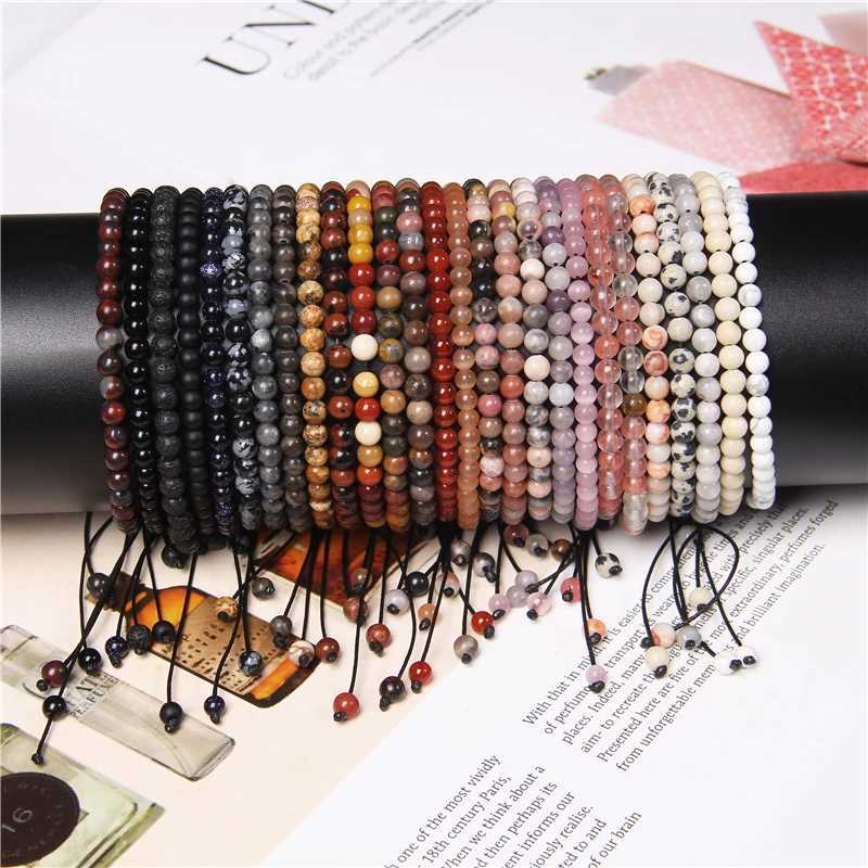 Vintage Natural Stone Bracelet Men Chakras Beads Adjustable Bracelets Wealthy Love Gift For Women Handmade Yoga Pulsera JewelryX240921