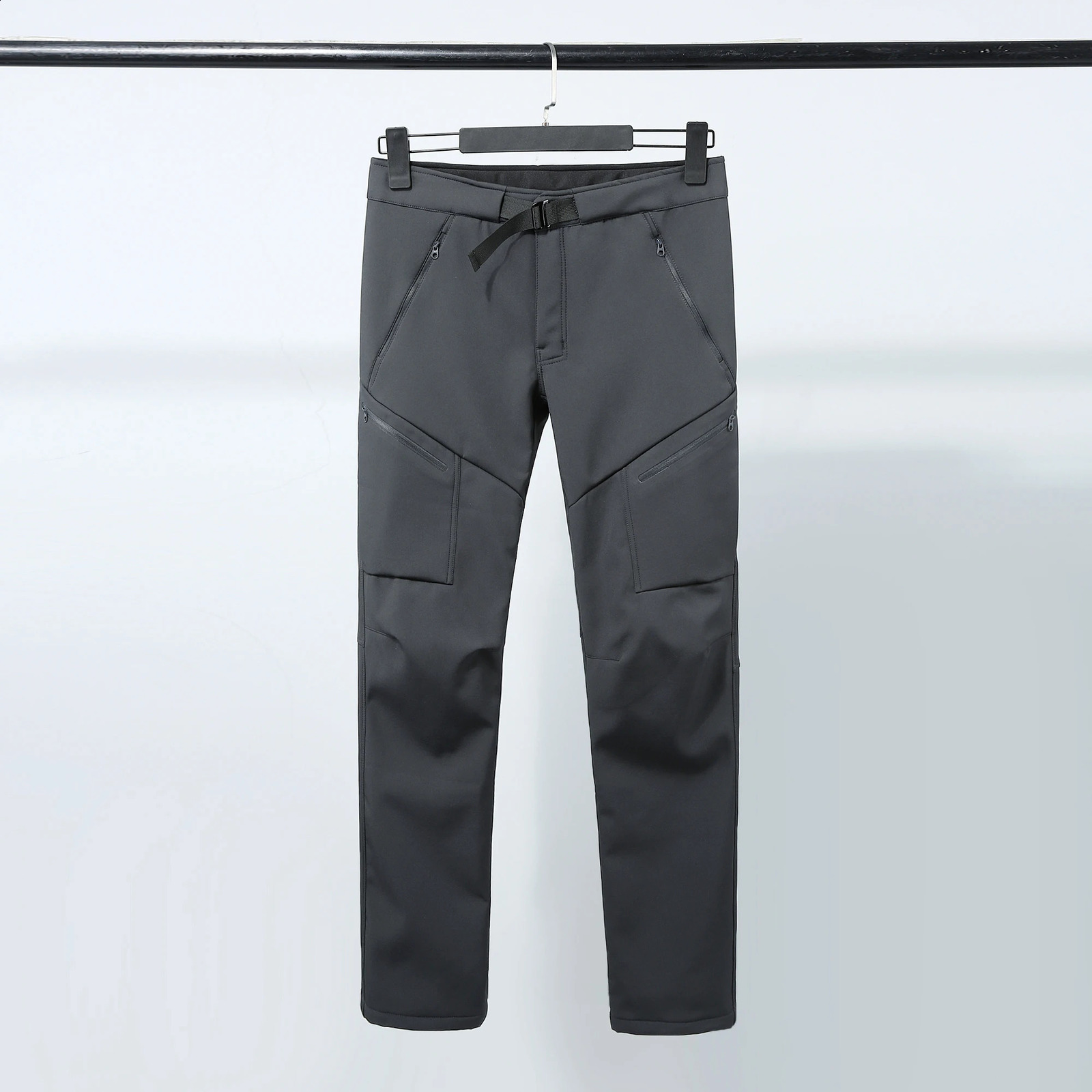 Mens cargo pants winter outdoor hiking camping mens casual soft wool warm waterproof clothing 240913