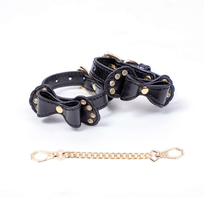High end SM props, torture equipment, PU bound handcuffs, retro diamond studded bow, erotic handcuffs, alternative adult products