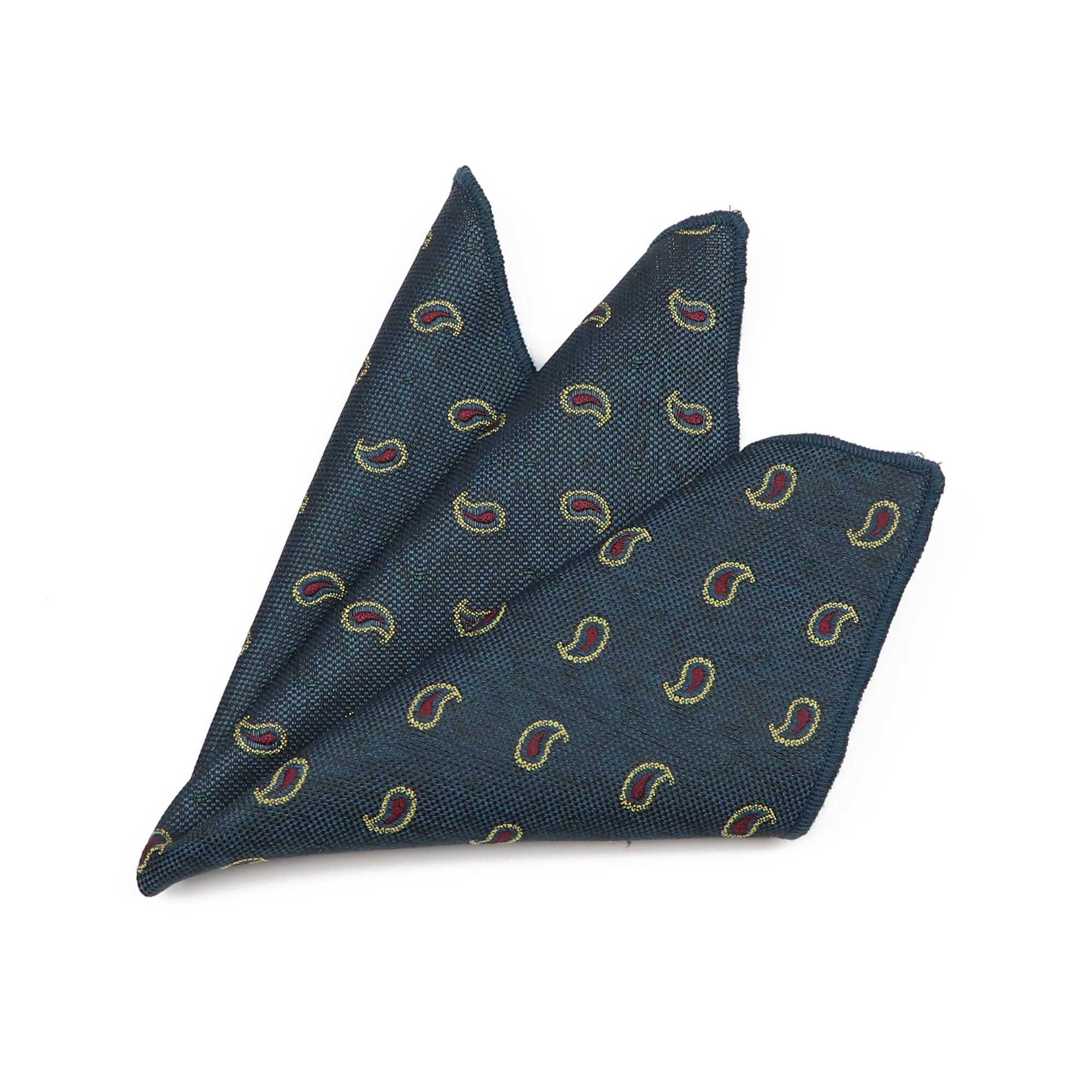 Retro Paisley Mens Pocket Square British Design Hankis Flower Printed Handle Striped Chest Towel Set W240921