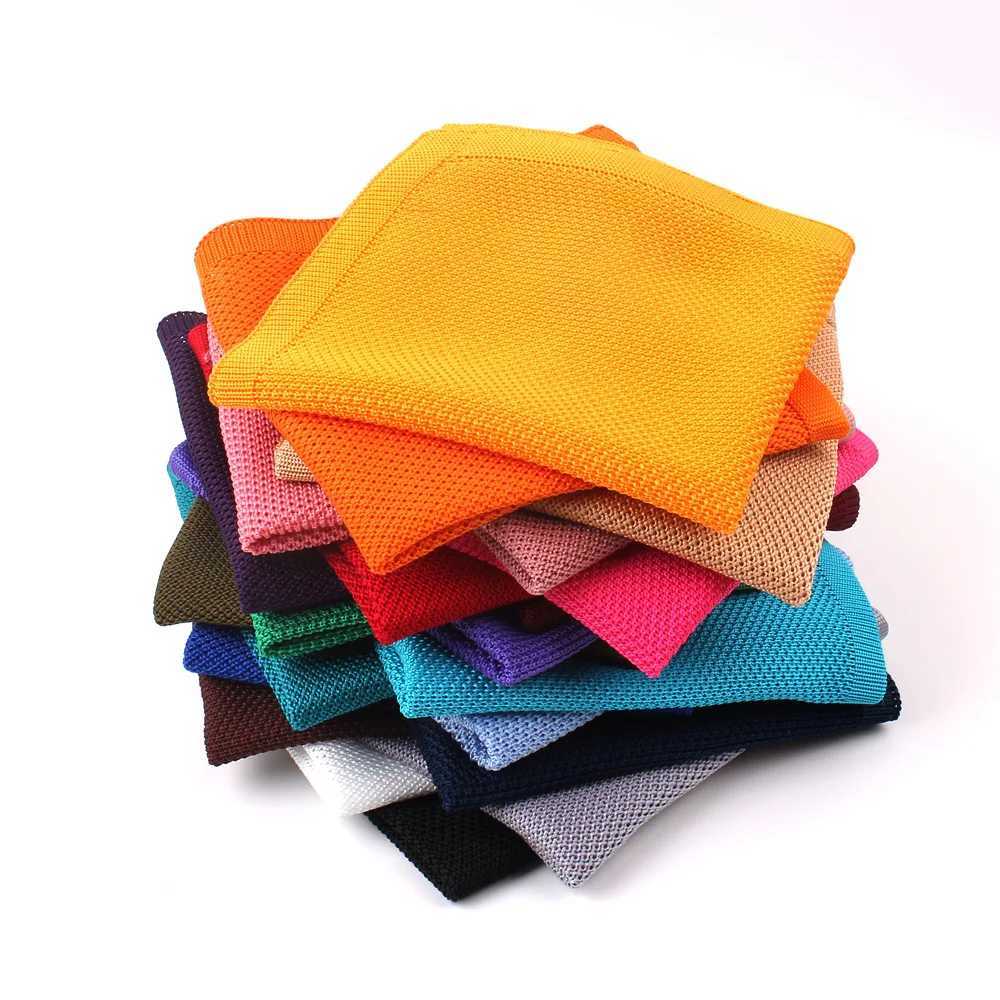 Solid Knit Pocket Square For Men Suits Knitted Hanky Mens Handkerchiefs Casual Suit Square Handkerchief Towels For Party ScarvesX240921