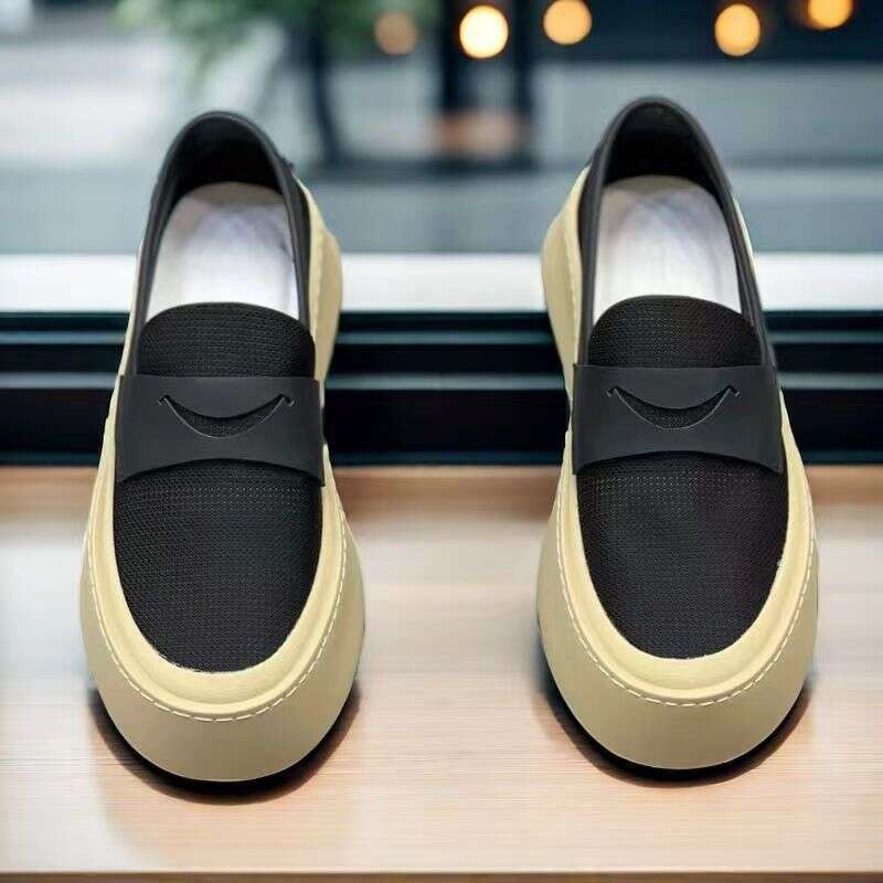 Summer Black Loafers Men Breathable Mesh Platform Urban Man Sneakers Fashion Comfortable Slip-on Men's Casual Shoes