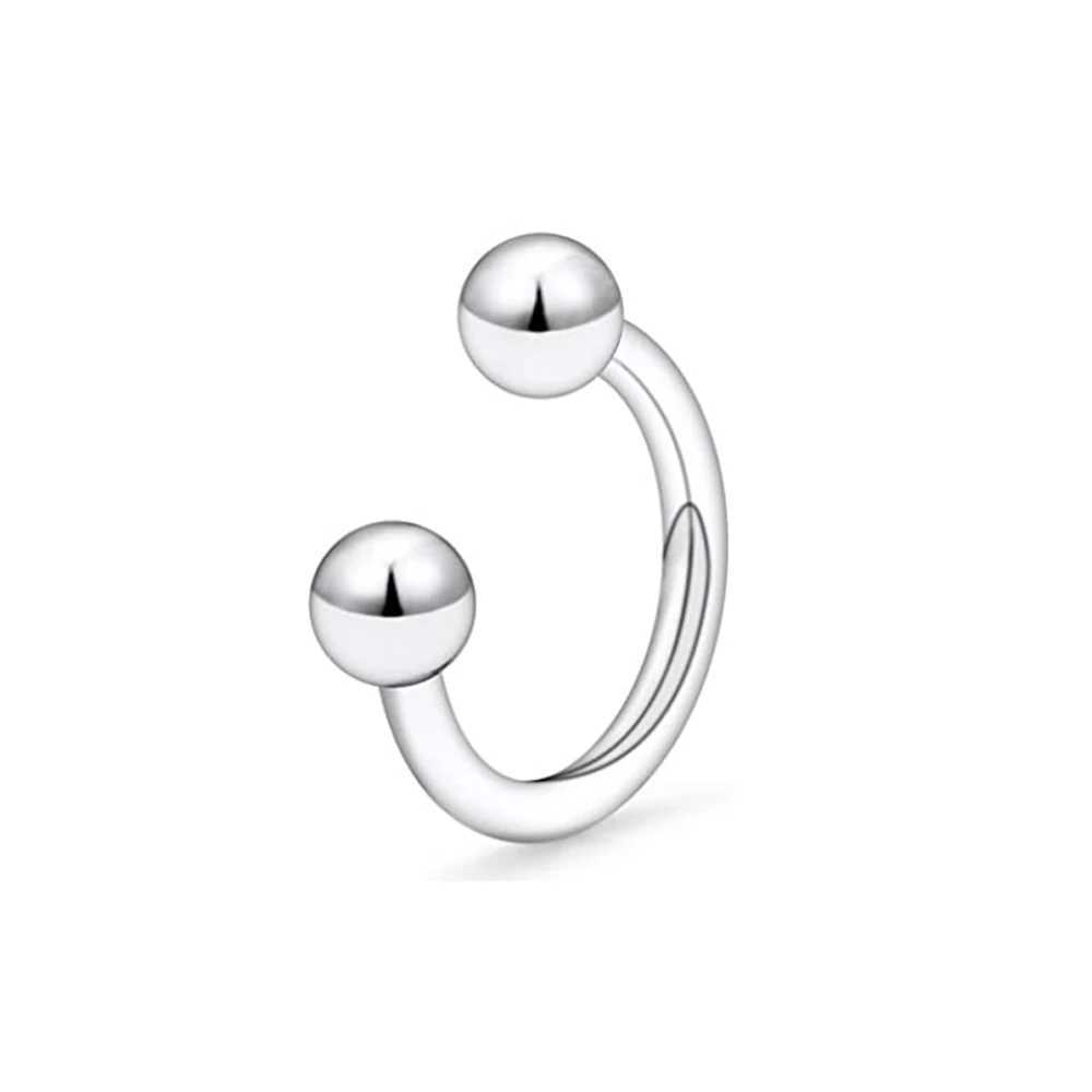 Septum Clear Bioflex Stainless Steel Horseshoe Nose Hoop Rings Eyebrow Lip Earring Tragus Barbells Piercing Retainer 6-12mm Y240921