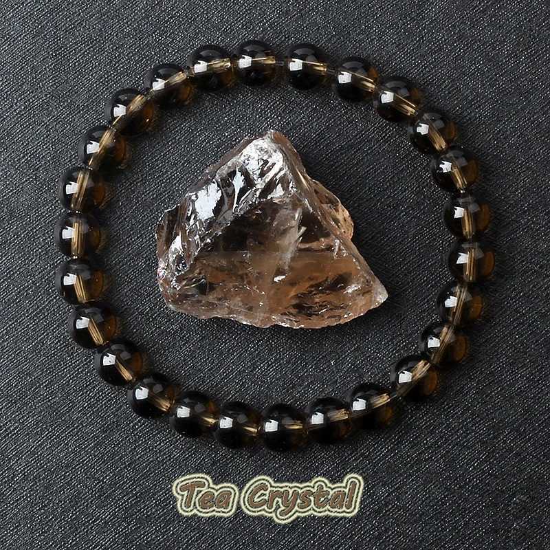 Natural Stone Smoky Quartz Beads Bracelets Men Women Tea Brown Crystal Healing Energy Bangle Yoga Meditataion Jewelry WholeslaeX240921