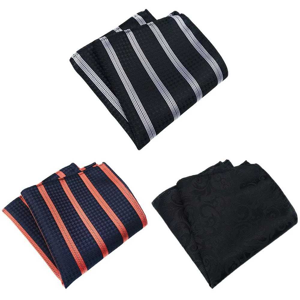 3 Packs Mens Paisley Floral Pocket Square Handkerchief Wedding Stripe Hanky BWTHZ0360X240921