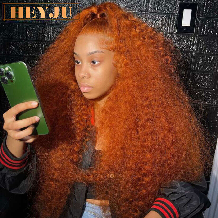 Orange Ginger Curly Wigs For Women 30Inch Deep Wave Frontal 13x4 13x6 HD Lace Front Human Hair Wig