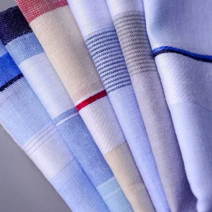 6pcs/lot 100% Cotton Handkerchiefs Men Women 40*40cm Pocket Square Scarfs Plaid Vintage HankiesX240921