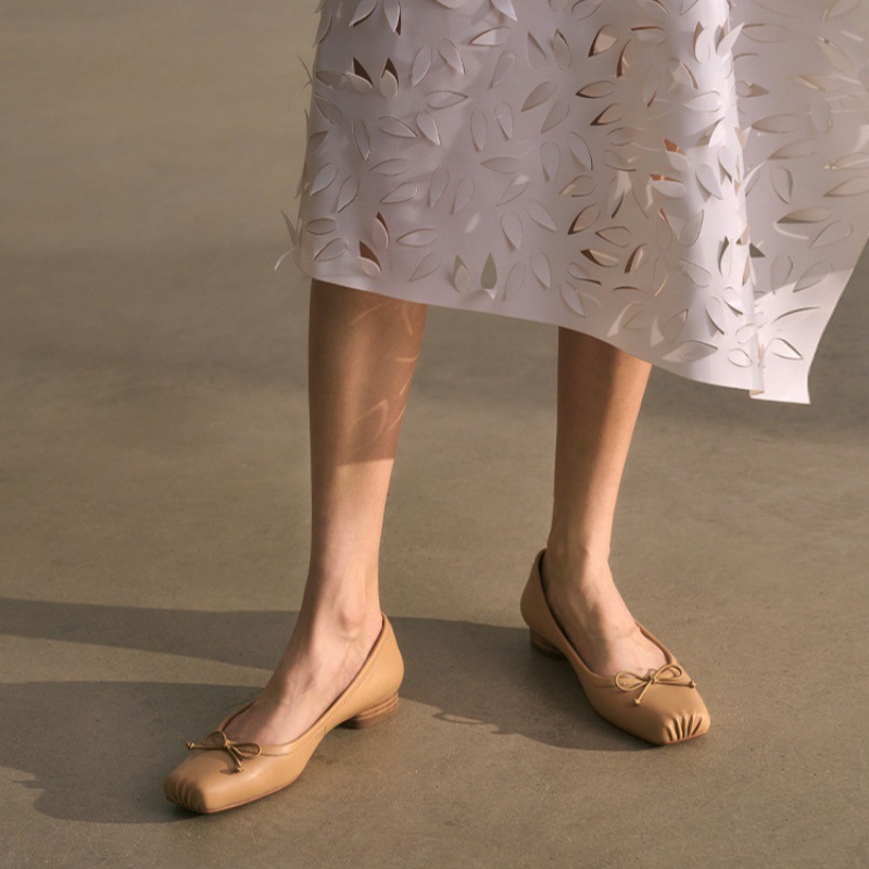 Women Shoes Fashion Low Clunky Heel Casual Style Versatile France Square Toe Triple Nude Gold fashion