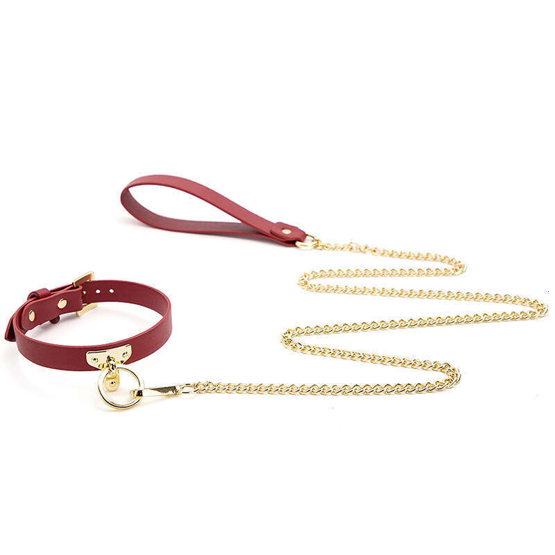 SM Prop PU Leather Sex Traction Collar SM Training Female Dog Neck Cover T-shaped Sex Collar Alternative Adult Products