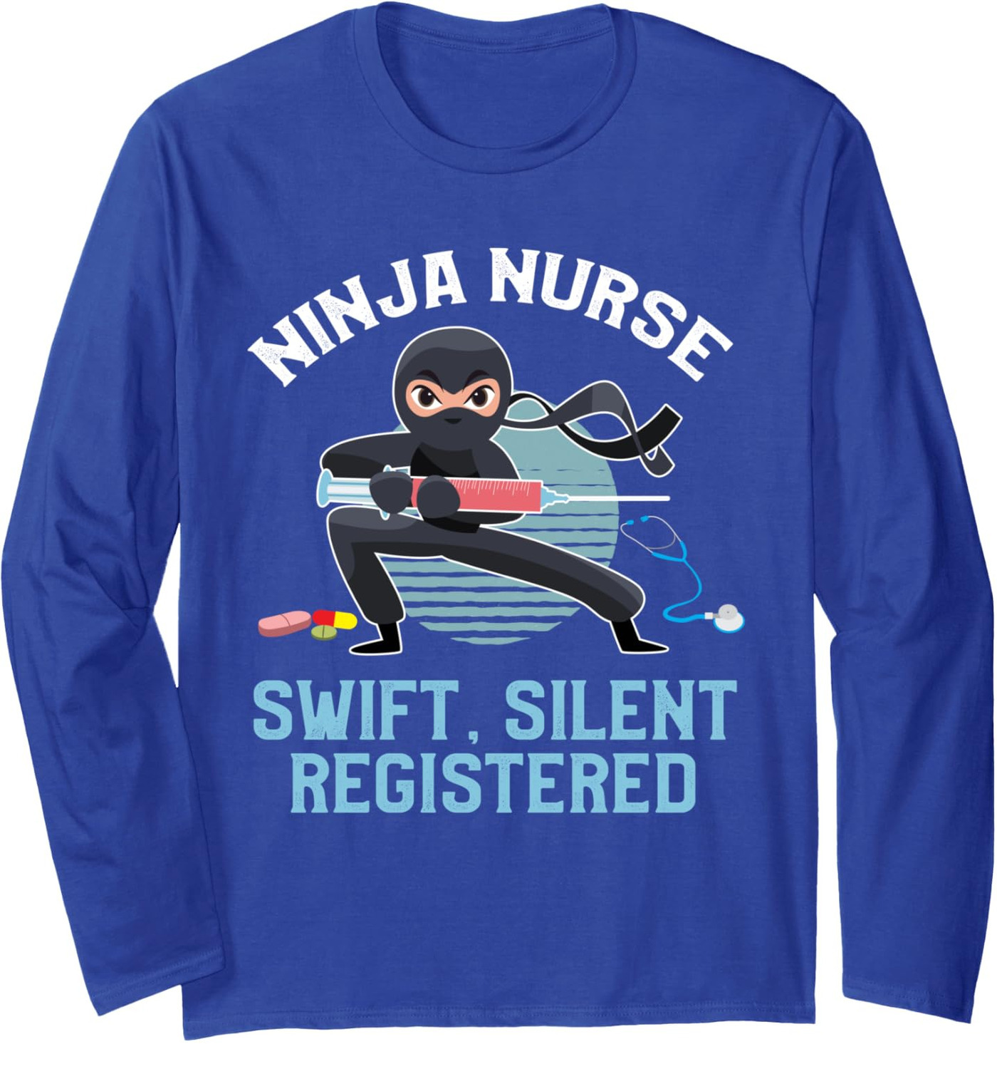 Long Sleeve Shirts for Men sweatshirt Funny Ninja Nurse Swift Silent Registered Nursing Frontliner Long Sleeve Tee Streetwear Casual tops clothes