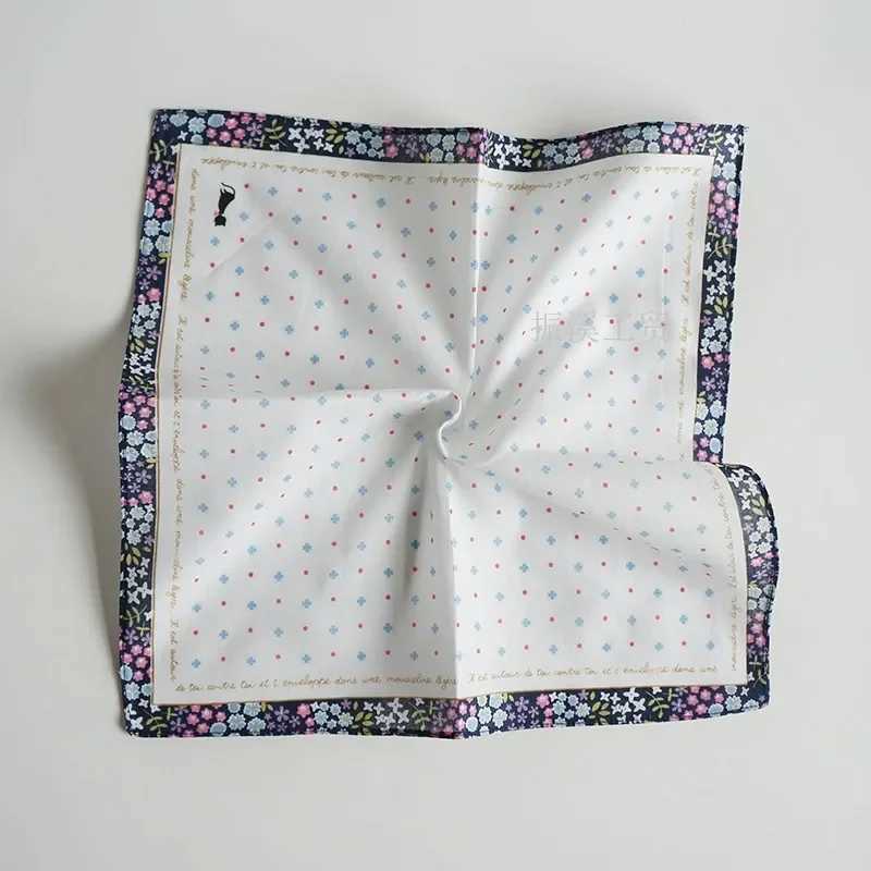 3Pcs 33x33cm Cartoon Cat Flower Printed Baby Girl Bandanas Square Pocket Hanks Handle Soft Cotton Party Gift W240921
