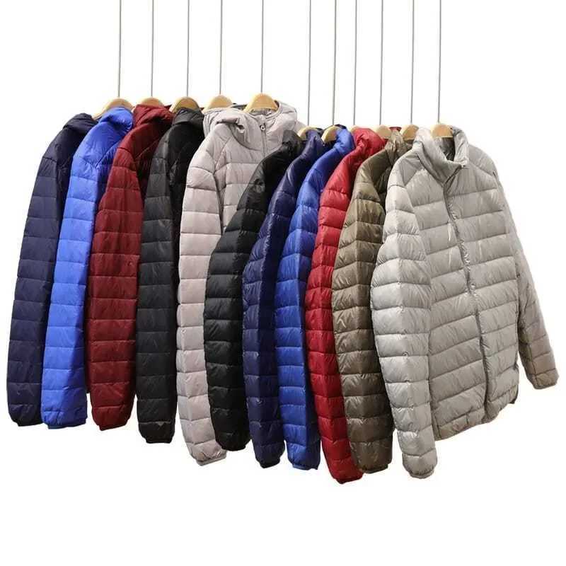Fashionable lightweight down cotton jacket mens stand up collar slimming smooth cotton jacket suitable for young mens casual scenes W240920