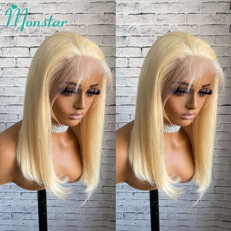 613 Blonde Glueless Human Hair Ready to Wear 5x5 Closure 13x4 13x6 Straight Bob Wig Front Frontal Brazilian Wigs on Sale