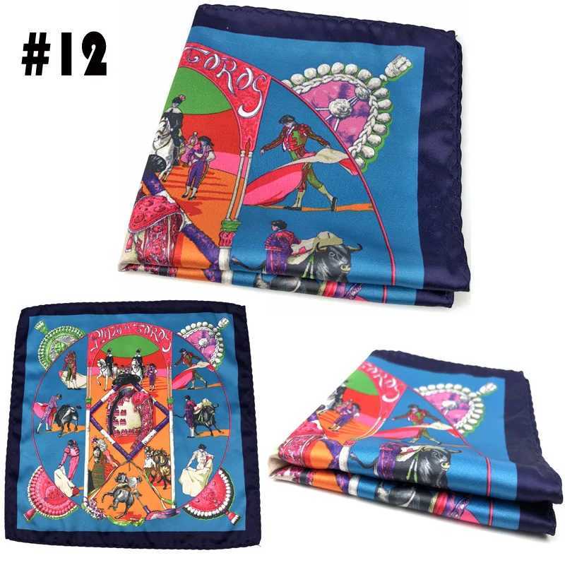 Mens set pocket corset towel 23 * 23CM handheld chief print small square retro British Korean dress Hanki W240921