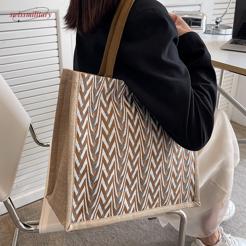 Large capacity women 2024, canvas bag for work, ins fashionable commuting tote bag, college student class appearance #23Swissmilitary