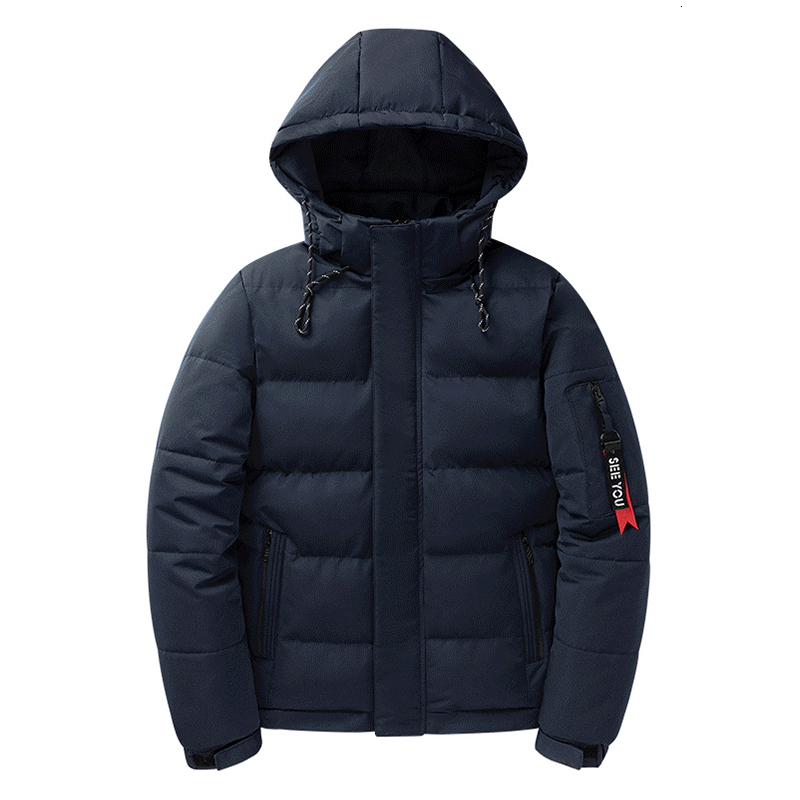New Winter Warm Thick Waterproof Hooded Parkas Jacket Coat Mens Fashion Solid Casual Windproof Jackets Outwear Male